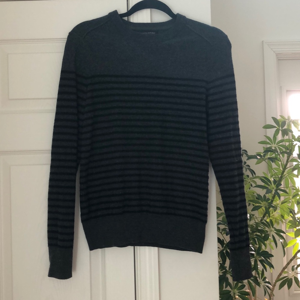 Banana Republic Charcoal and Black Stripe Sweater